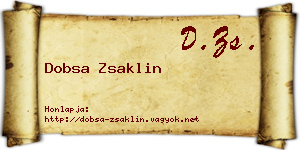 Dobsa Zsaklin névjegykártya